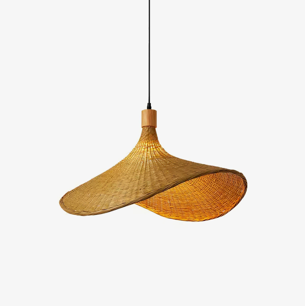 Bamboo Weave Hat Pendant Light