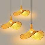 Bamboo Weave Hat Pendant Light
