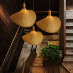 Bamboo Weave Hat Pendant Light