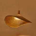 Bamboo Weave Hat Pendant Light