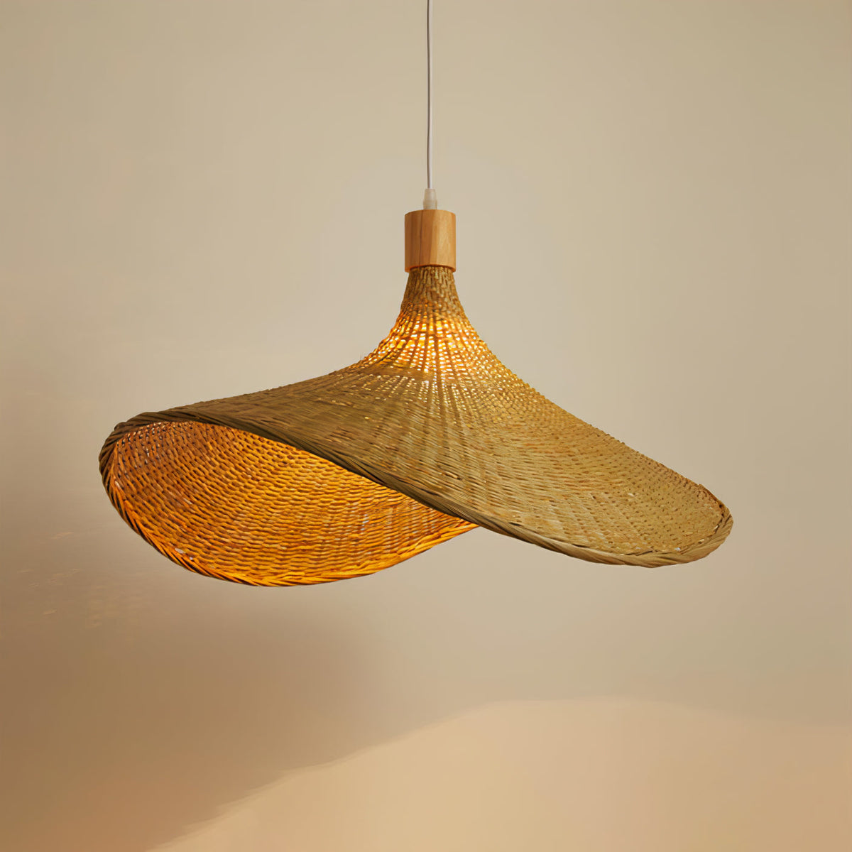Bamboo Weave Hat Pendant Light