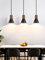 Ravena Rope Cone Pendant Light in Black Travertine