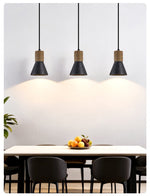 Ravena Rope Cone Pendant Light in Black Travertine