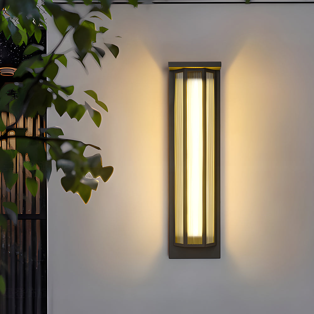 Black Rectangular Transparent Acrylic Led Outdoor Wall Lights