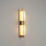 Rectangular Alabaster Brass Wall Sconce