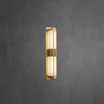Rectangular Alabaster Brass Wall Sconce