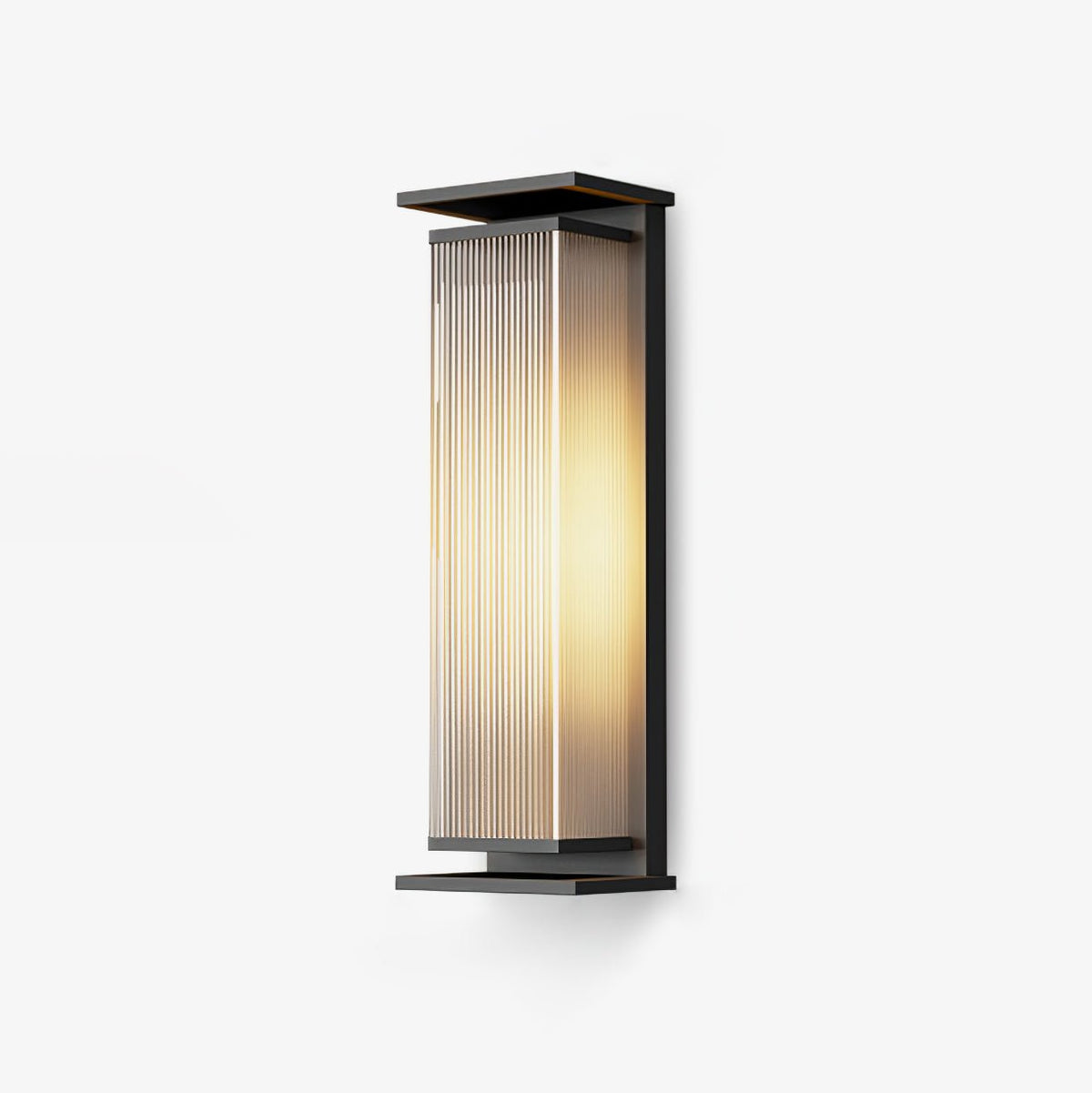 Solar Outdoor Wall Light in Black Stainless Steel