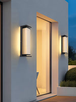 Solar Outdoor Wall Light in Black Stainless Steel