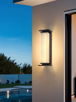 Solar Outdoor Wall Light in Black Stainless Steel
