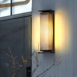 Solar Outdoor Wall Light in Black Stainless Steel