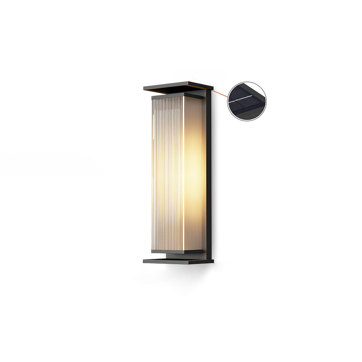 Solar Outdoor Wall Light in Black Stainless Steel