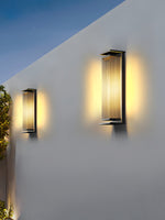 Solar Outdoor Wall Light in Black Stainless Steel