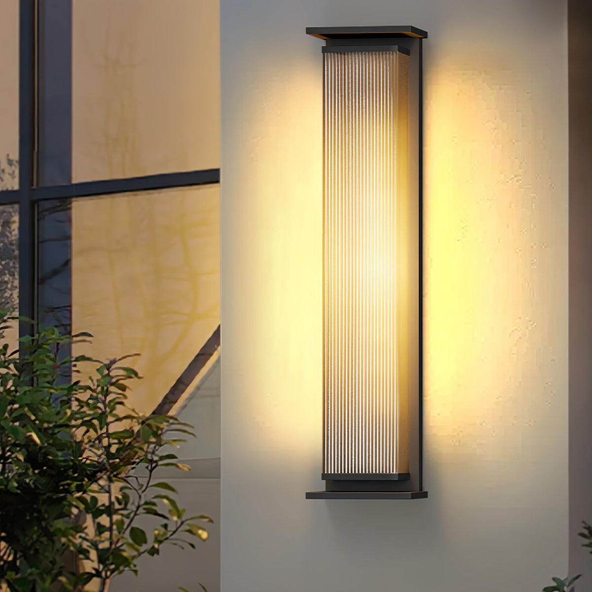 Solar Outdoor Wall Light in Black Stainless Steel