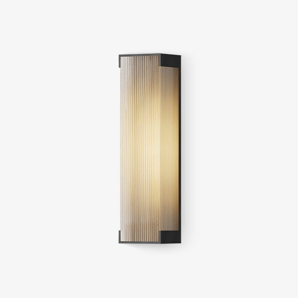 Luma Rectangular Solar Outdoor Wall Light in Black