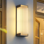 Luma Rectangular Solar Outdoor Wall Light in Black