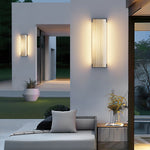 Luma Rectangular Solar Outdoor Wall Light in Black