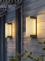 Luma Rectangular Solar Outdoor Wall Light in Black