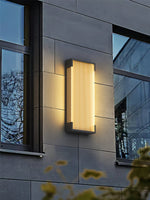 Luma Rectangular Solar Outdoor Wall Light in Black