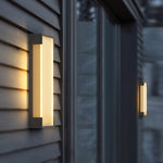 Luma Rectangular Solar Outdoor Wall Light in Black