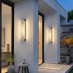 Luma Rectangular Solar Outdoor Wall Light in Black