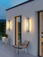 Luma Rectangular Solar Outdoor Wall Light in Black