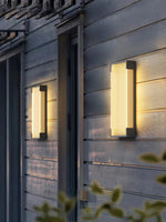 Luma Rectangular Solar Outdoor Wall Light in Black