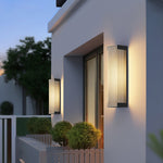 Luma Rectangular Solar Outdoor Wall Light in Black