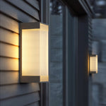 Luma Rectangular Solar Outdoor Wall Light in Black