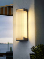 Luma Rectangular Solar Outdoor Wall Light in Black