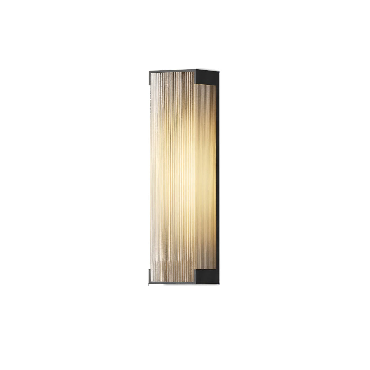 Luma Rectangular Solar Outdoor Wall Light in Black