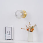 Reeded Globe Flush Ceiling Light