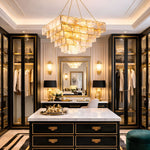 Regal Chain Chandelier – Art Deco Tiered Glass Pendant for Dining Room