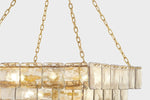 Regal Chain Chandelier – Art Deco Tiered Glass Pendant for Dining Room