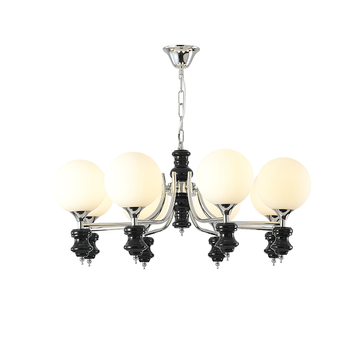 Regal Orb Modern Glass Chandelier for Dining Room and Living Room