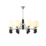 Regal Orb Modern Glass Chandelier for Dining Room and Living Room