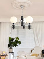 Regal Orb Modern Glass Chandelier for Dining Room and Living Room