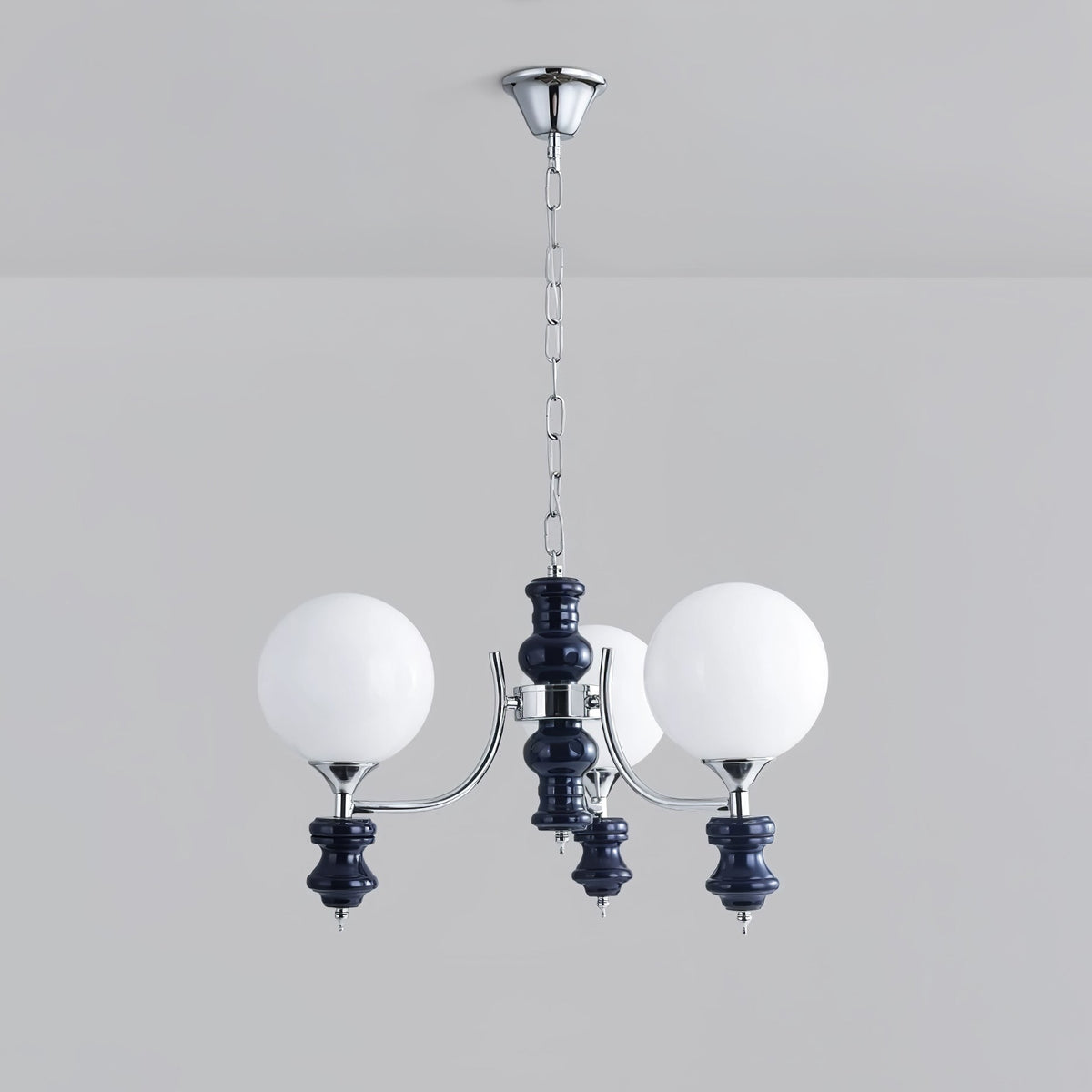 Regal Orb Modern Glass Chandelier for Dining Room and Living Room
