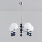 Regal Orb Modern Glass Chandelier for Dining Room and Living Room