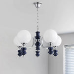 Regal Orb Modern Glass Chandelier for Dining Room and Living Room