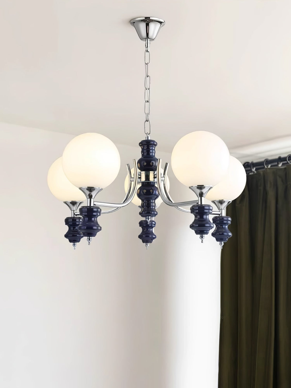 Regal Orb Modern Glass Chandelier for Dining Room and Living Room