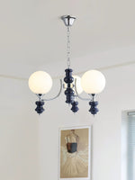 Regal Orb Modern Glass Chandelier for Dining Room and Living Room