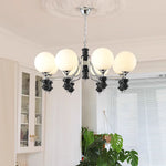 Regal Orb Modern Glass Chandelier for Dining Room and Living Room