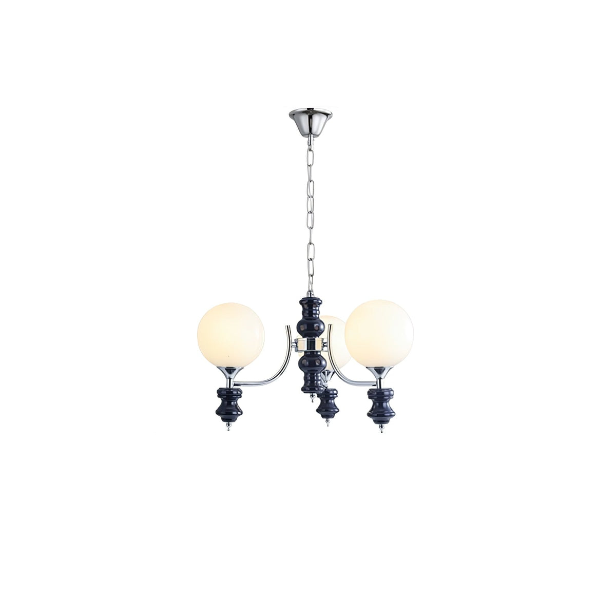 Regal Orb Modern Glass Chandelier for Dining Room and Living Room