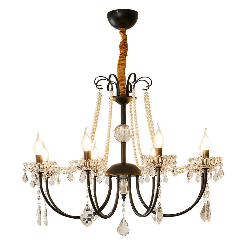 Regalia Crystal Chandelier with Brass and Pearl Accents for Elegant Interiors