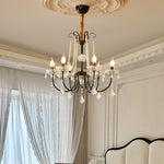 Regalia Crystal Chandelier with Brass and Pearl Accents for Elegant Interiors