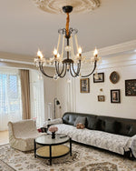 Regalia Crystal Chandelier with Brass and Pearl Accents for Elegant Interiors