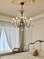 Regalia Crystal Chandelier with Brass and Pearl Accents for Elegant Interiors