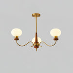 Regency Globe Chandelier — Gold & Opaline Glass Pendant Light