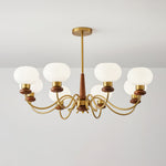Regency Globe Chandelier — Gold & Opaline Glass Pendant Light
