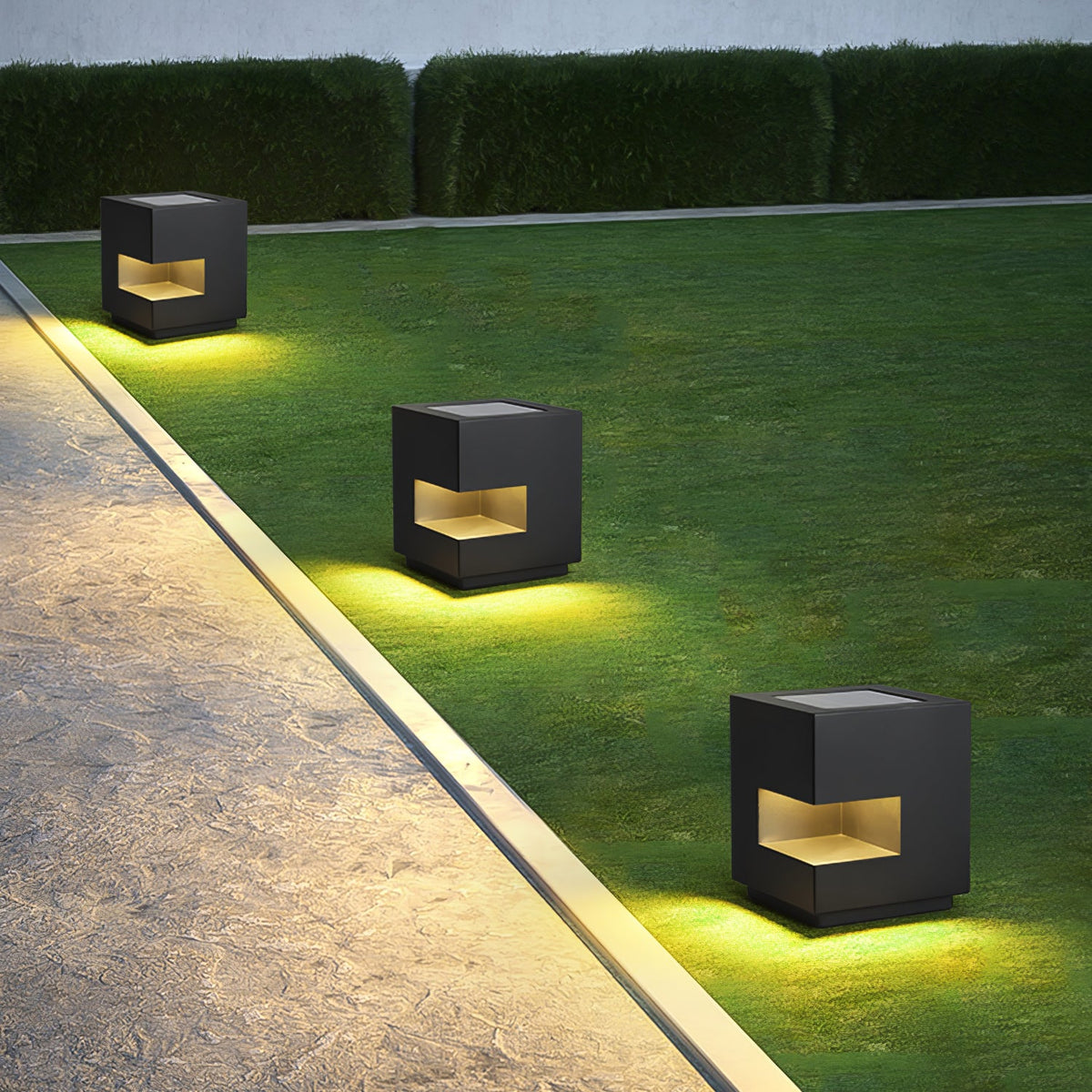 Modern Cube Outdoor Post Light – IP65 Waterproof LED Bollard for Pathways & Gardens